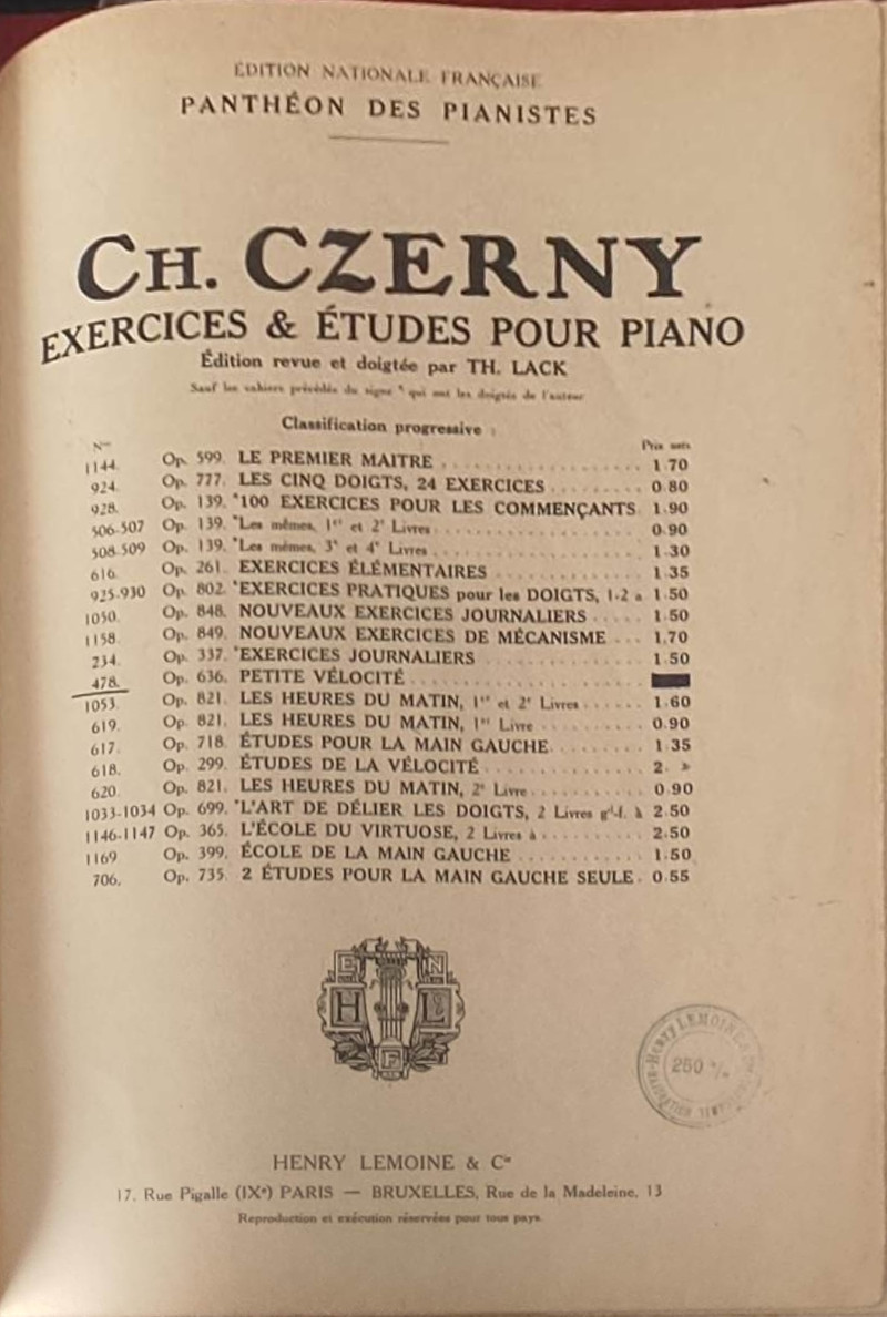 Czerny Exercices